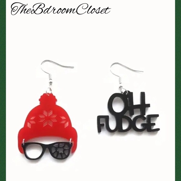 A Christmas Story Ralphie OH FUDGE You’ll Shoot Your Eye Out Earrings New! - Picture 1 of 5